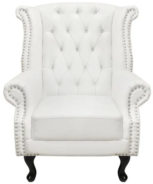Πολυθρόνα - Μπερζέρα POLINA C0053.02 Λευκό Ματ PU Τύπου Chesterfield 83x75x107 εκ. 83x75x107 εκ.