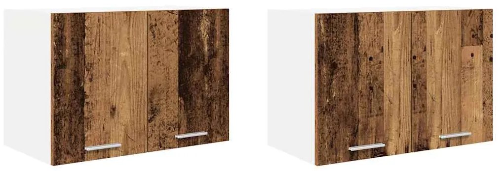 vidaXL Κρεμαστό ντουλάπι 2 pcs Παλαιό Ξύλο και Λευκό 60 x 31 x 40 εκ