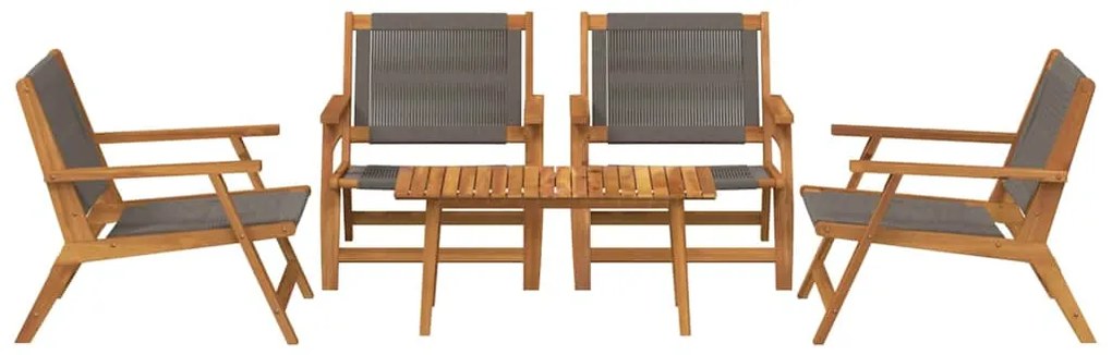 vidaXL Κήπου Καρέκλες με Τραπέζι 5 pcs Γκρι 90 x 45 x 40 cm