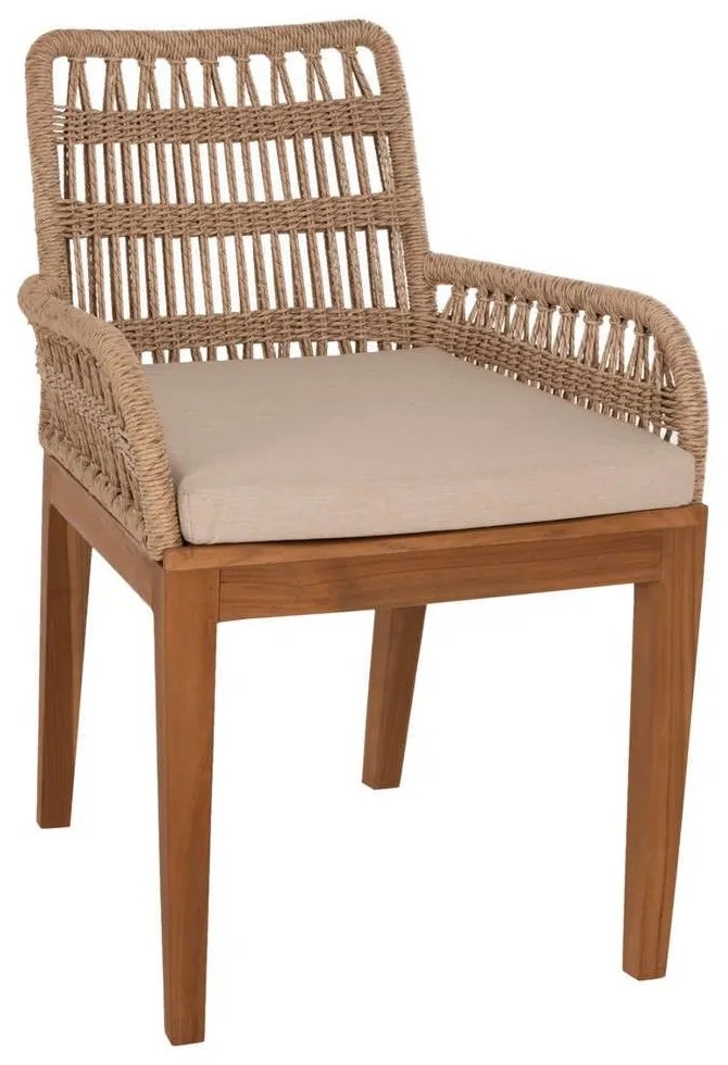 Πολυθρόνα Stardom HM9760.01 57x65x83cm Από Ξύλο Με Σχοινί Natural-Teak