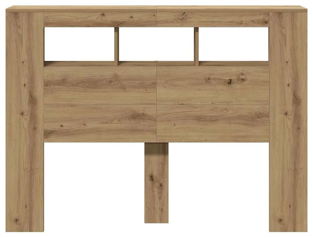 vidaXL LED κεφαλάρι Artisan Oak 140x18,5x103,5 cm Κατασκευασμένο ξύλο