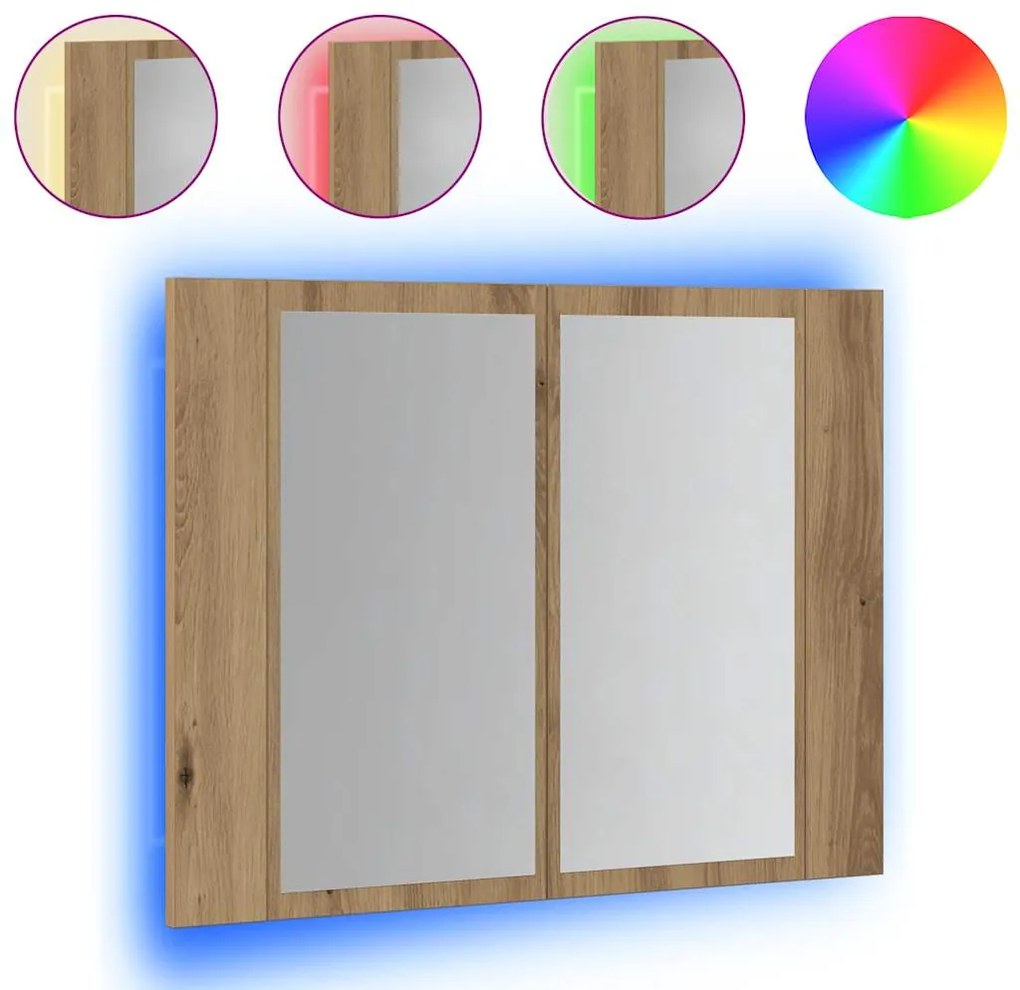vidaXL Καθρέφτης Ντουλάπι Αρτισιανή Δρυς 60x12x45 εκ. Επεξ. Ξύλο