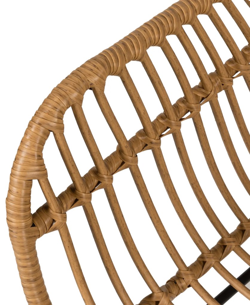 Πολυθρόνα Κήπου ArteLibre KALAMBO Φυσικό/Μαύρο Αλουμίνιο/Rattan 56x57x81cm