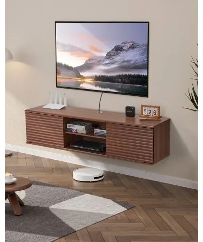 VEVOR Floating TV Stand 60&quot; Entertainment Center Adjustable Shelf &amp; Sliding Door