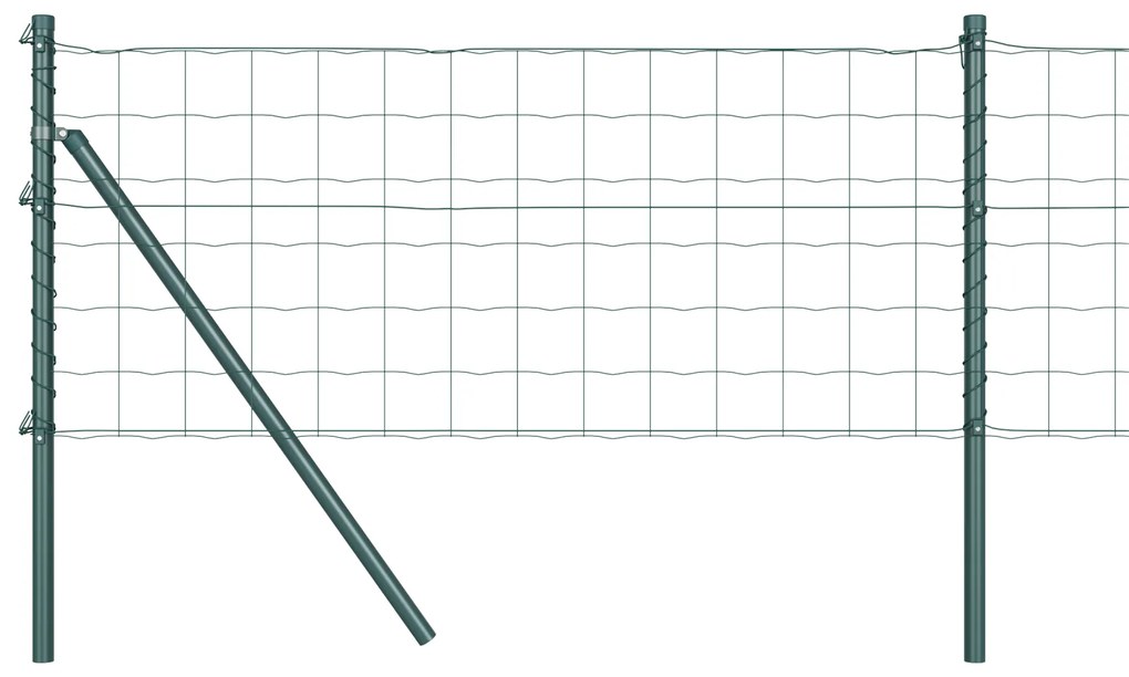 vidaXL Euro Fence με 7 Στυλώματα 0.8x10 μ Γαλβανισμένος Χάλυβας Πράσινος