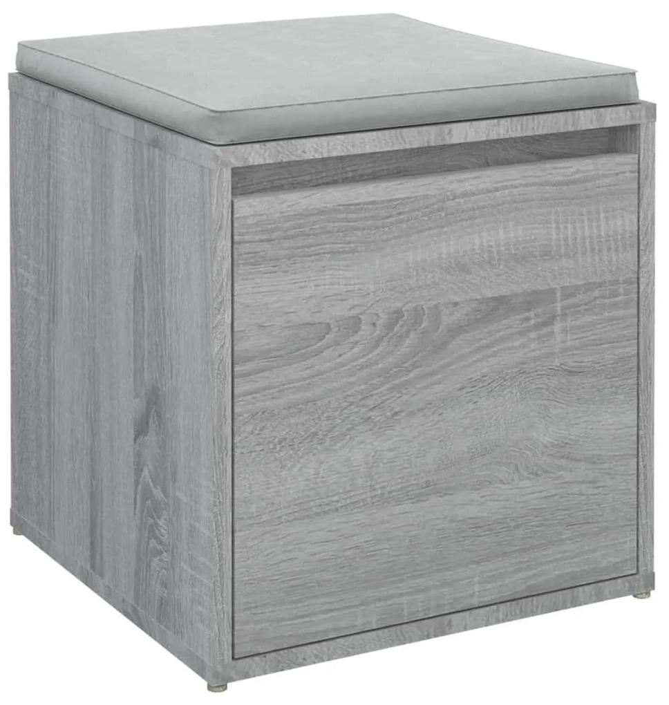 Κουτί με Συρτάρι Γκρι Sonoma 40,5x40x40 εκ. Επεξεργασμένο Ξύλο - Γκρι