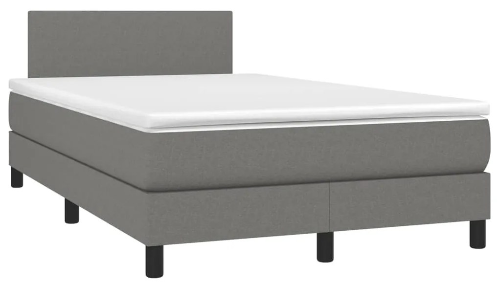 vidaXL Κρεβάτι Boxspring με Στρώμα Σκούρο Γκρι 120x190 εκ Υφασμάτινο