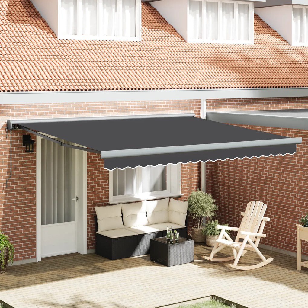 vidaXL Αυτόματη Τέντα Πορτοκαλί και Λευκό 350x250 cm