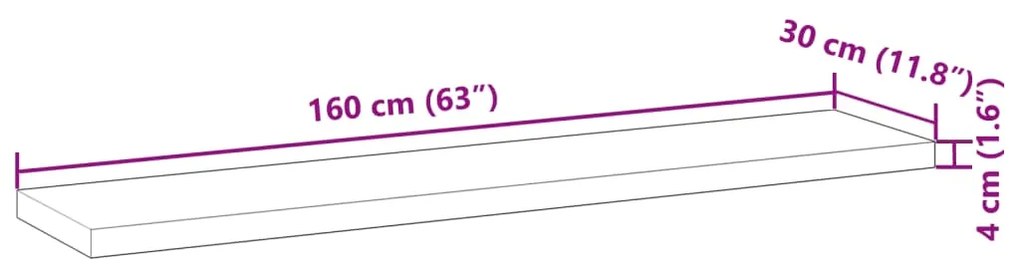 ΡΑΦΙ ΚΡΕΜΑΣΤΟ 160X30X4 ΕΚ. ΑΚΑΤΕΡΓΑΣΤΟ ΜΑΣΙΦ ΞΥΛΟ ΑΚΑΚΙΑΣ 3279467