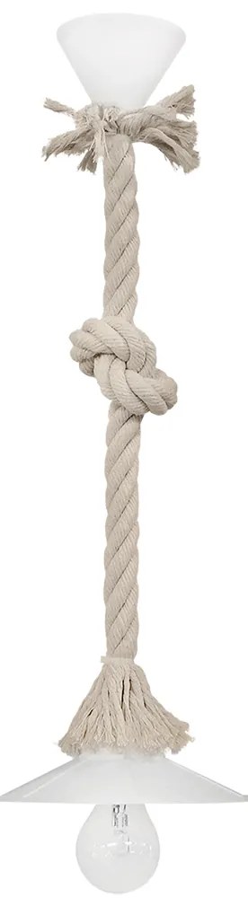 Φωτιστικό Οροφής Μονόφωτο Heronia Macrame 31-1078 Rope/White