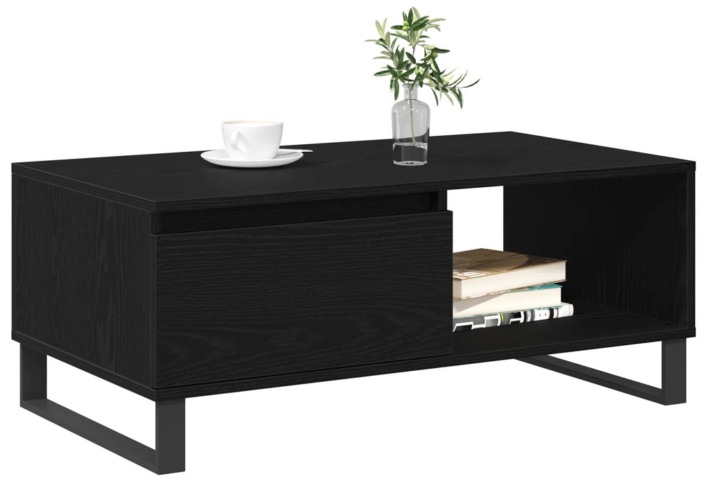 vidaXL Τραπέζι Καφέ Μαύρο Δρυς 90x50x36,5 εκ Επεξεργασμένο ξύλο