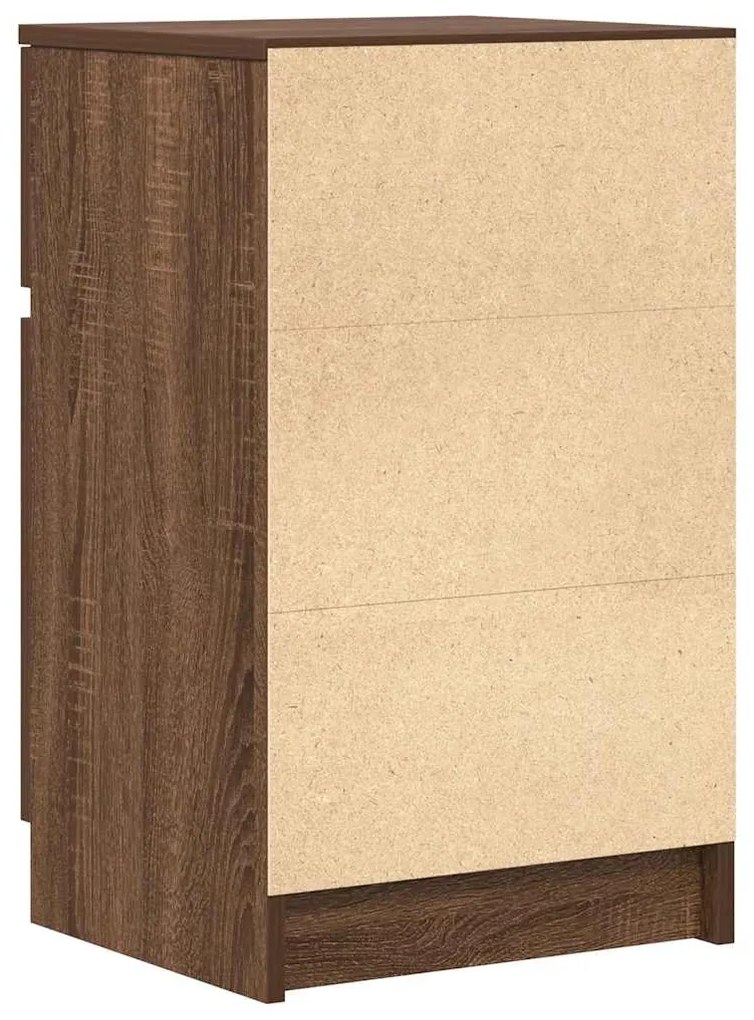 Κομοδίνα 2 τεμ. Καφέ Δρυς 39x35x65 εκ. Επεξεργασμένο Ξύλο - καφέ δρυς