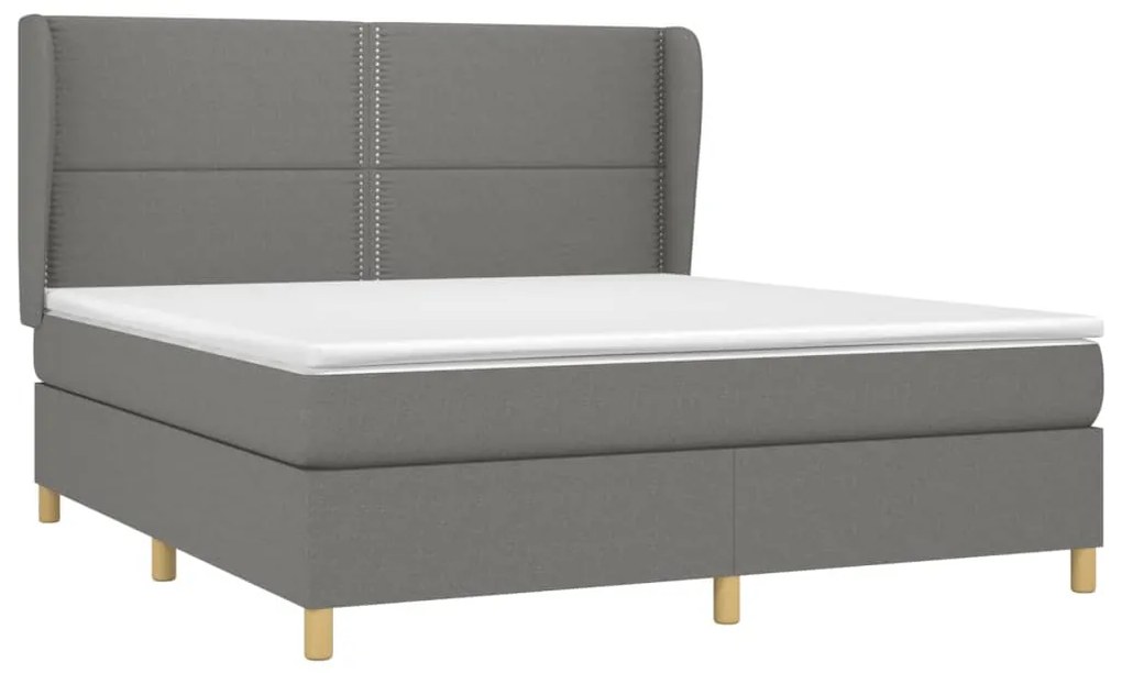 ΚΡΕΒΑΤΙ BOXSPRING ΜΕ ΣΤΡΩΜΑ ΣΚΟΥΡΟ ΓΚΡΙ 180X200 ΕΚ ΥΦΑΣΜΑΤΙΝ 3128462