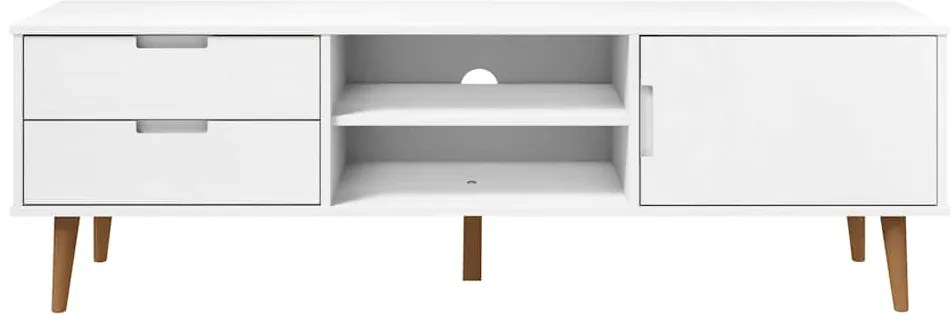 vidaXL Έπιπλο Τηλεόρασης MOLDE Λευκό 158x40x49 εκ. Μασίφ Ξύλο Πεύκου