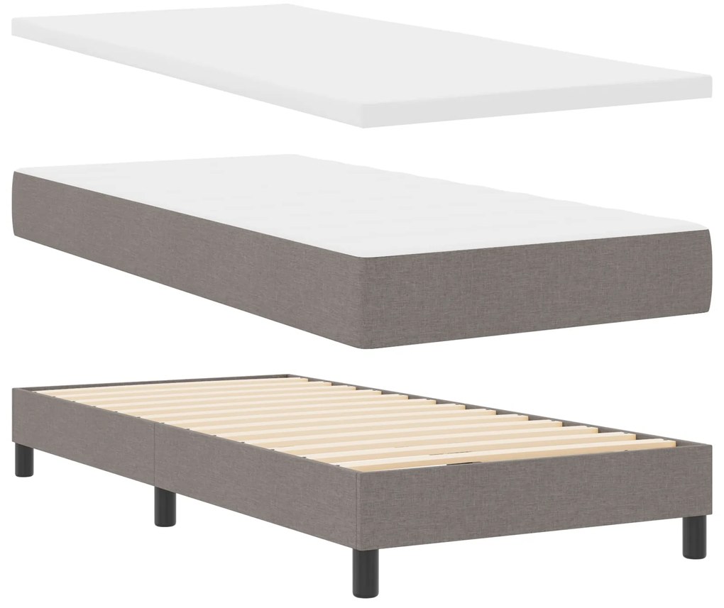 vidaXL Κρεβάτι Box Spring με Στρώμα σε Ταούπ, 140 x 200 εκ, Ύφασμα