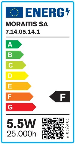 Λαμπτήρας E14 LED G45 5,5watt 3000K  Θερμό Λευκό (7.14.05.14.1) - 1.5W - 20W - 7.14.05.14.1