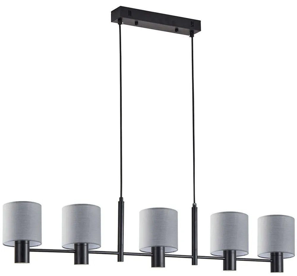 Φωτιστικό Οροφής - Ράγα Adept 77-8294 109x14x120cm 5xE27 60W Black-Grey Homelighting