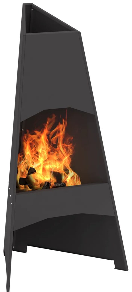 vidaXL Φωτιά Πυραμίδα Μαύρη 50x45x95 εκ. Χάλυβας
