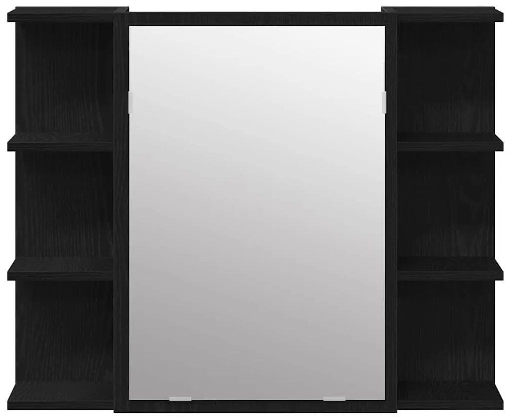 vidaXL Ντουλάπα Καθρέφτη με ράφι Μαύρη δρυς 80 x 20.5 x 64 εκ
