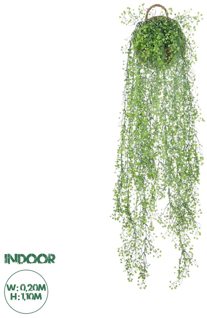 20630 GloboStar® Artificial Garden GOLDEN BELL WILLOW 1 HANGING PLANT 20630 Κρεμαστό Τεχνητό Διακοσμητικό Φυτό Ιτίας Y110cm