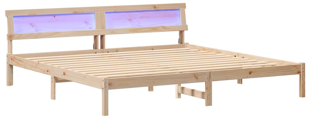 vidaXL Σκελετός Κρεβατιού Καφέ 200 x 200 cm Μασίφ ξύλο πεύκου