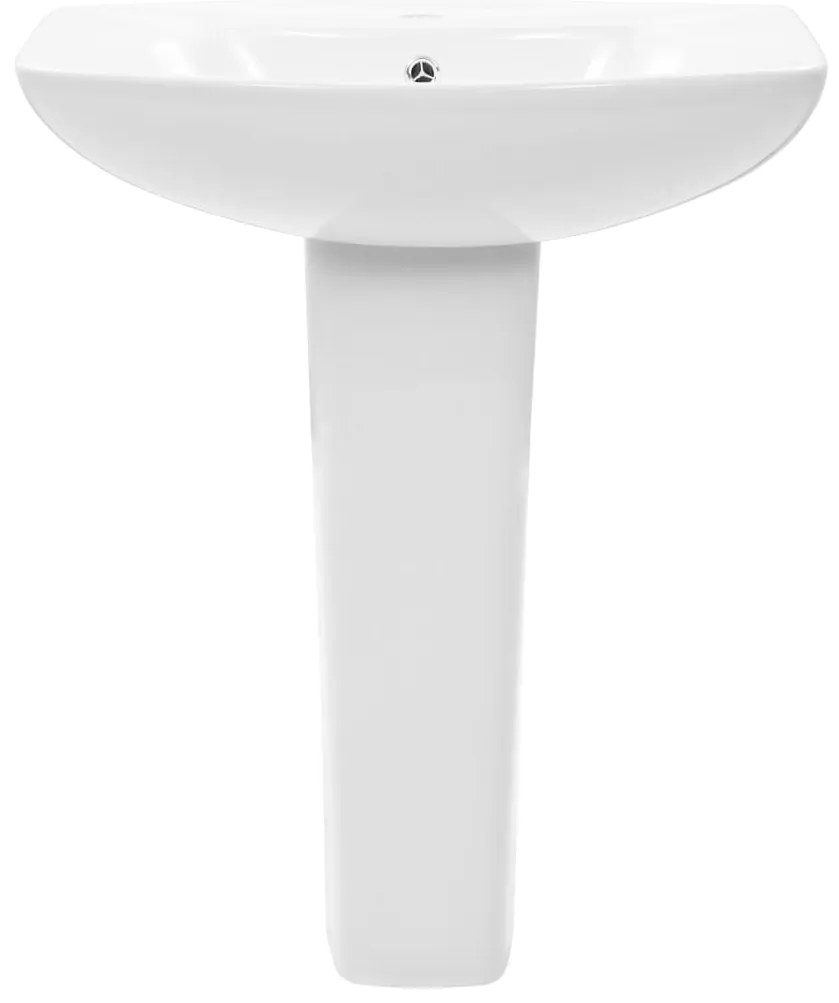 vidaXL Νιπτήρας Επιδαπέδιος με Κολόνα Λευκός 650x520x200 χιλ Κεραμικός