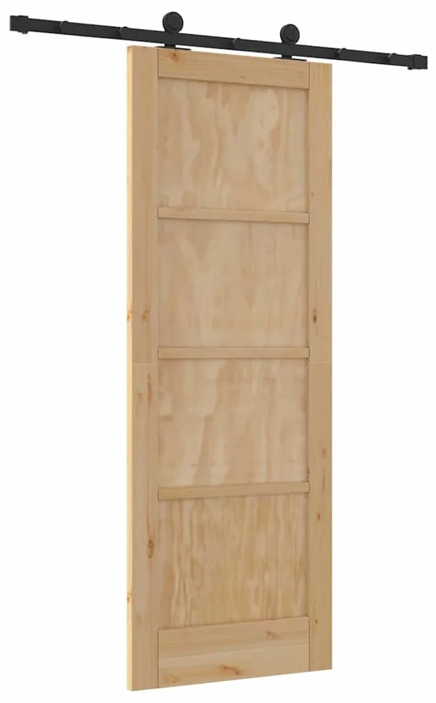 vidaXL Συρόμενη Πόρτα ORKDAL Φυσικό και μαύρο 73.5 x 198.5 εκ.