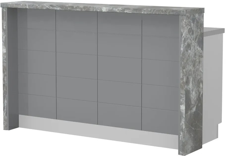 Πάγκος νησίδας Hudson-Μήκος: 160 εκ.-Γκρι-Siena Marble