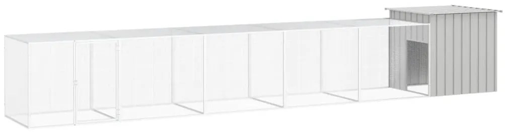 vidaXL Κοτέτσι - Κλουβί Γκρι 600x91x100 εκ. από Γαλβανισμένο Χάλυβα