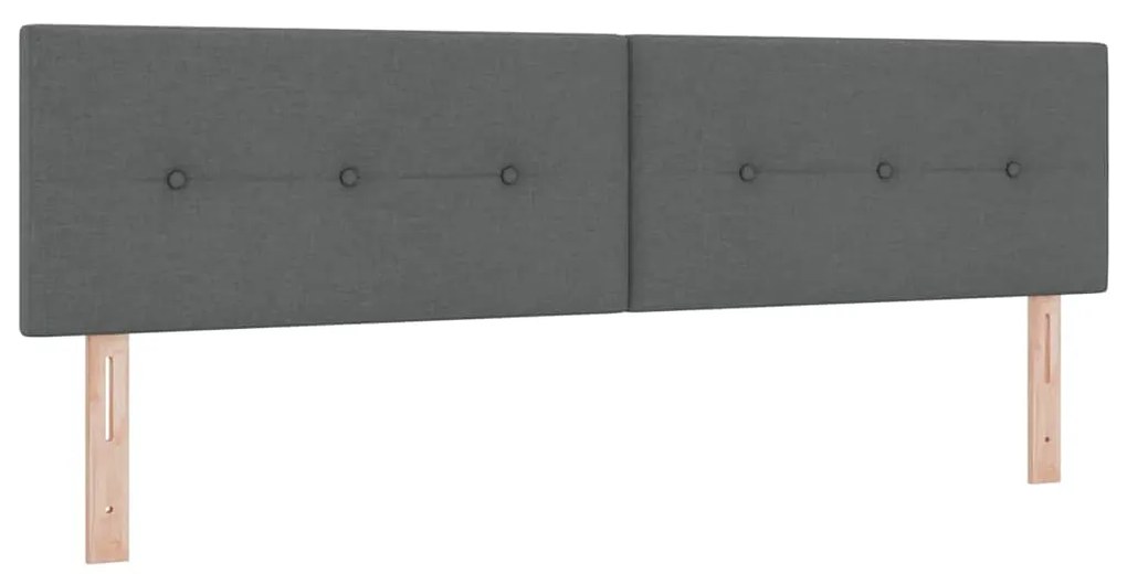 vidaXL Κρεβάτι box spring με στρώμα Σκούρο γκρι 180 x 200 cm ύφασμα