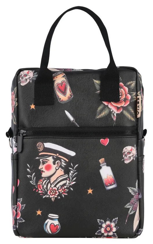 Τσάντα Φαγητού Ισοθερμική PVC Leather Old School Ink 7lt-20x14x27εκ. Save The Aegean Estia 01-33019