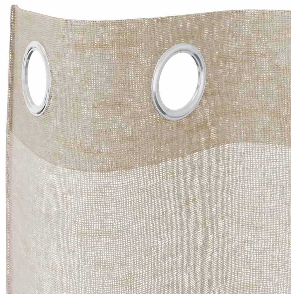 vidaXL Κουρτίνες με κουρτίνες 2 pcs Άμμος 140x175cm Πολυεστέρας
