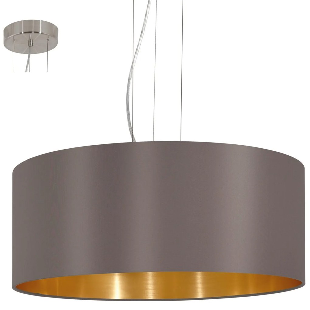 Φωτιστικό Οροφής Maserlo 31608 Cappucino Eglo Metal, Fabric
