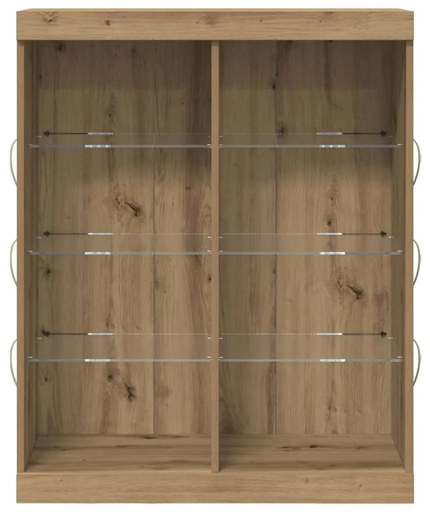 vidaXL Πλευρικό Τραπέζι LED Artisan Oak 41 x 37 x 100 εκ
