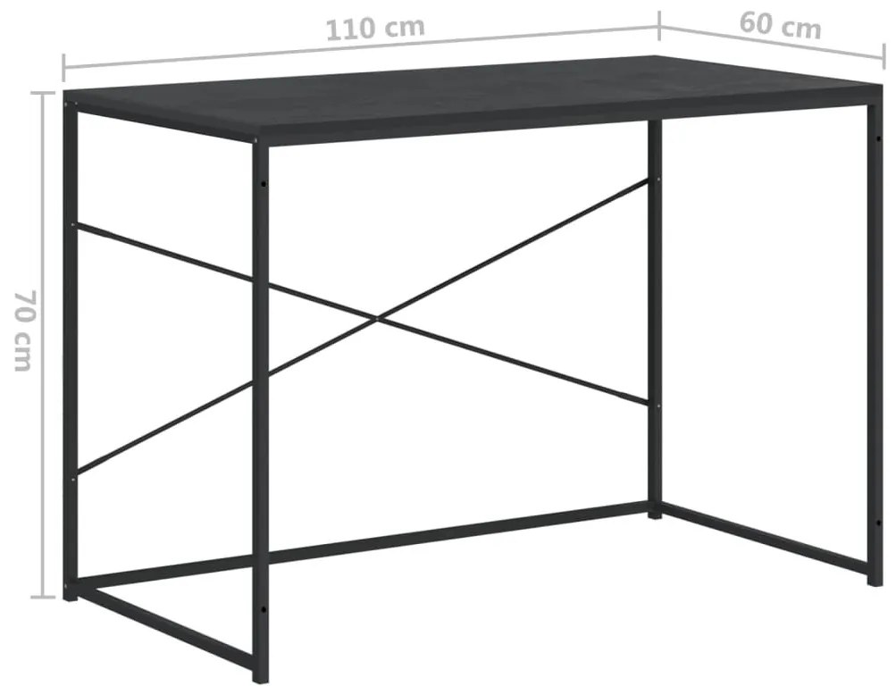 Γραφείο Υπολογιστή Μαύρο 110 x 60 x 70 εκ. Επεξεργασμένο Ξύλο - Μαύρο