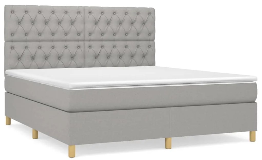 vidaXL Κρεβάτι Boxspring με Στρώμα Αν. Πράσινο 160x200εκ Υφασμάτινο