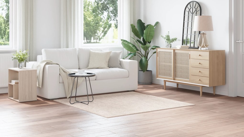 vidaXL Χαλύβδινο Χαλί Υψηλής Πυκνότητας Κρεμ 160x160 εκ. PP