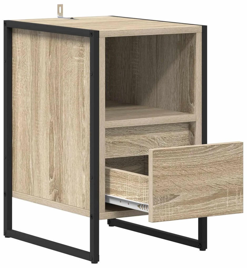 vidaXL Κομοδίνο 2 pcs Σονόμα 39,5 x 30 x 50 εκ Επεξεργασμένο ξύλο