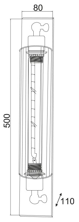 ΑΠΛΙΚΑ 1 Χ Ε27 ΜΕΤΑΛΛΙΚΗ ΜΑΥΡΗ 50Χ11Χ8 CM MAYA - KS2049W1BK - KS2049W1BK