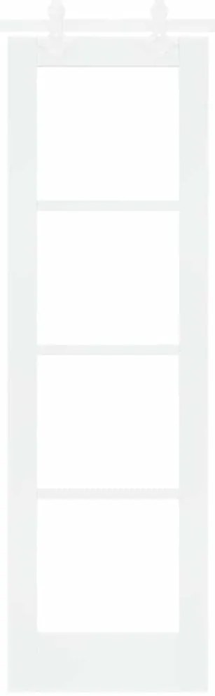 vidaXL Συρόμενη Πόρτα Λευκό 61 x 198.5 εκ. Ξύλο και μέταλλο