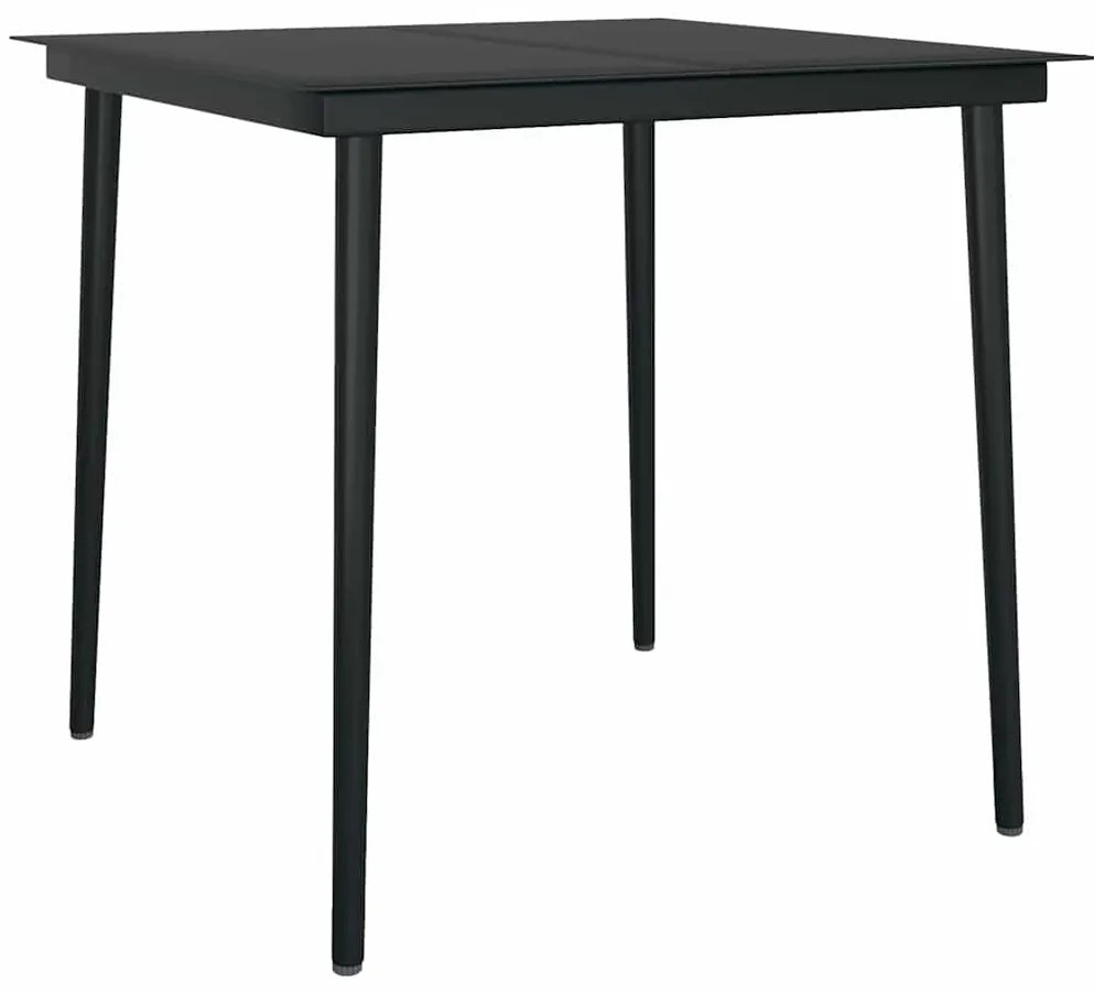 vidaXL Σέτ φαγητού για κήπο με μαξιλάρι 5 pcs Μαύρο συνθετικό ρατάν