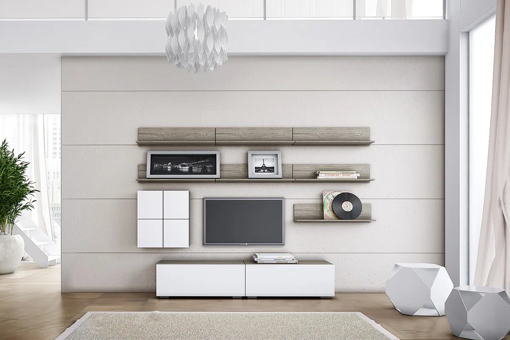 Σύνθεση σαλονιού &quot;SMART 5A&quot; σε χρώμα σταχτί-λευκό