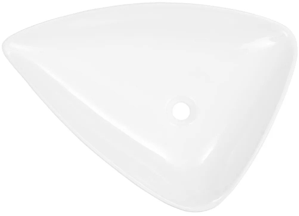 vidaXL Νιπτήρας Τριγωνικός Λευκός 645 x 455 x 115 χιλ. Κεραμικός