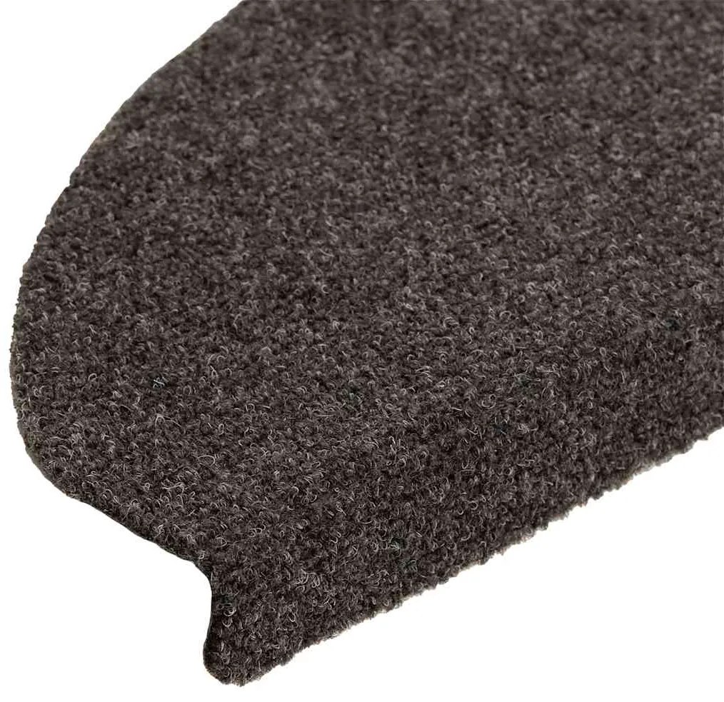 vidaXL Πατάκια Σκαλιών Αυτοκόλλητα 10 τεμ. Ανθρακί Ημίστρογγυλά Μεγάλα 65x21x4 εκ.