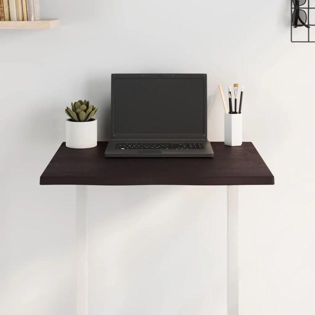 vidaXL Επιφ Τραπεζιού Σκ Καφέ 60x40x2εκ. Επ Μασίφ Ξύλο Δρυός Live Edge