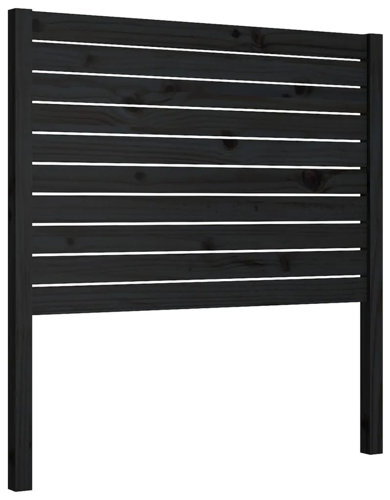 vidaXL Κεφαλάρι Κρεβατιού Μαύρο 81 x 4 x 100 εκ. από Μασίφ Ξύλο Πεύκου
