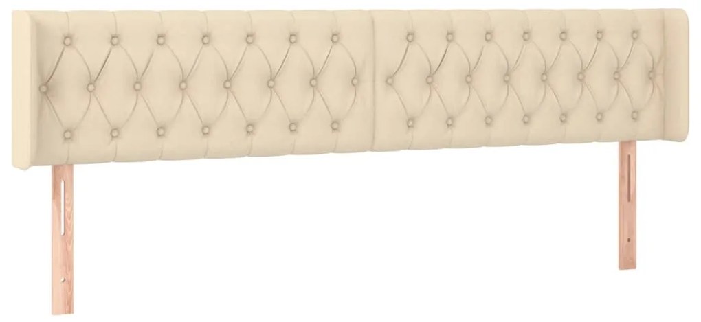 vidaXL Κεφαλάρι Κρεβατιού LED Κρεμ 203x16x78/88 εκ. Υφασμάτινο