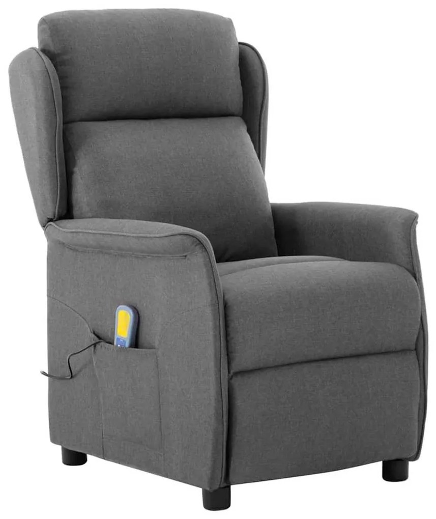 vidaXL Καρέκλα μασάζ Ανοιχτό γκρι 67.5 x 93.5 x 101.5 εκ ύφασμα