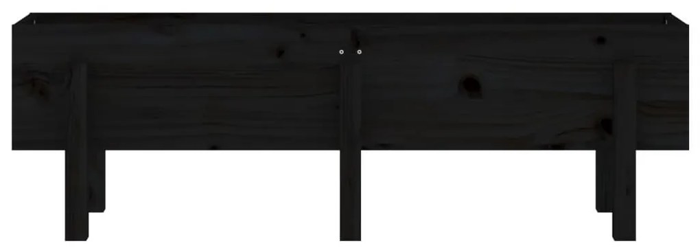 Ζαρντινιέρα Υπερυψωμένη 121 x 30 x 38 εκ. από Μασίφ Ξύλο Πεύκου - Μαύρο