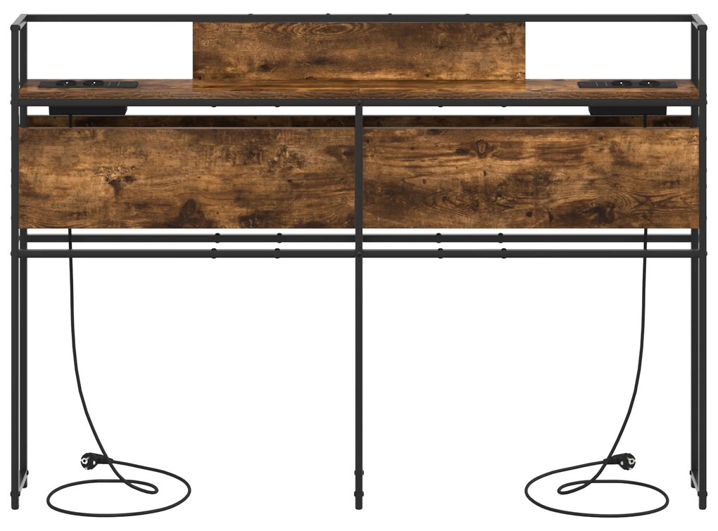 vidaXL Κεφαλάρι Αποθήκης Καπνιστή δρυς 140 cm Επεξεργασμένο ξύλο